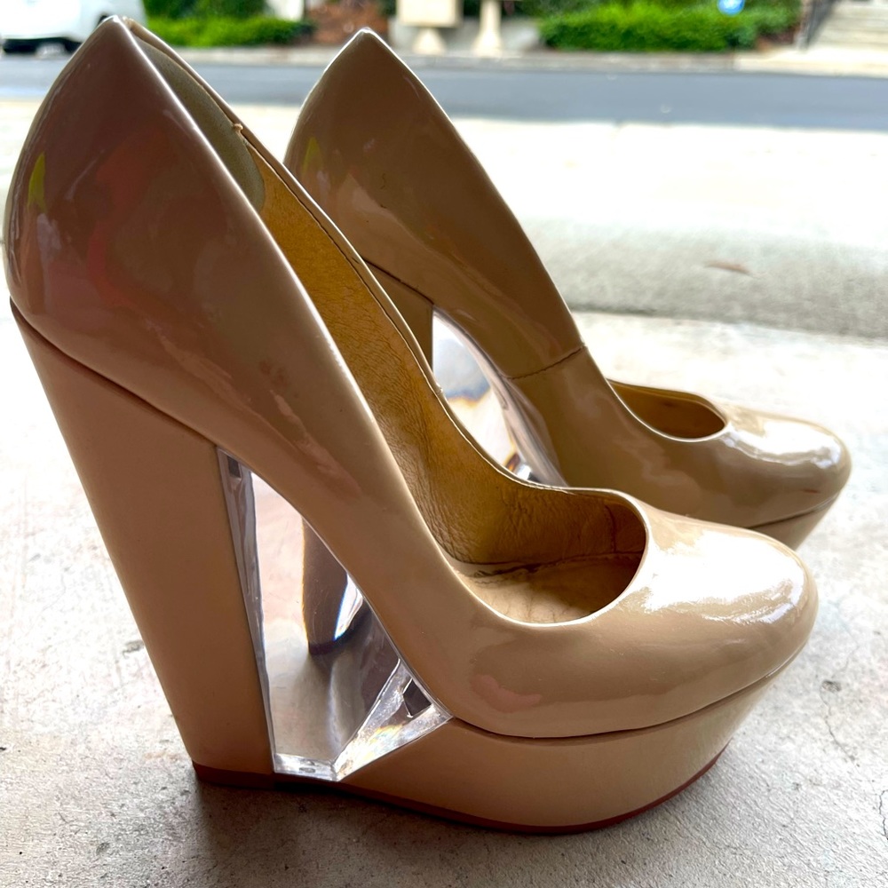 Nude Aldo Platform Wedge Heels. Size 6. Barely worn.